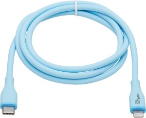 Kabel USB Eaton Eaton Tripp Lite Series Safe-IT USB-C to Lightning Sync/Charge Antibacterial Cable, Ultra Flexible, MFi Certified - USB 2.0 (M/M), Light Blue, 3 ft. (0.91 m) - Lightning-Kabel - 24 pin USB-C mannlich zu Lightning mannlich - 91 cm - Hellbla 2