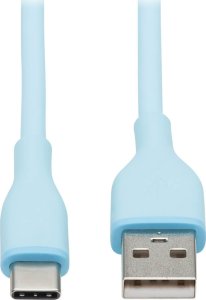 Kabel USB Eaton Tripp Lite Safe-IT USB-A to USB-C Antibacterial Cable, USB 2.0, Ultra Flexible (M/M), Light Blue, 6 ft. (1.8 m) - USB-Kabel - 24 pin USB-C (M) zu USB (M) - USB 2.0 - 91 cm - geformt, bis zu 480 Mbps - Hellblau - fur P/N: U222-004, U222-007 1