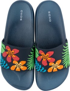 Soxo Premium Klapki Plażowe Damskie Męskie SOXO liście  | Idealne na Lato Wakacje i na Basen | Gumowe 3637 4