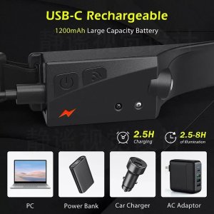 Latarka Tech-Led Czołówka LX200 sterowana czujnikiem 5 trybów LED COB ładowana z USB Czołówka LX200 sterowana czujnikiem 5 trybów LED COB ładowana z USB 8