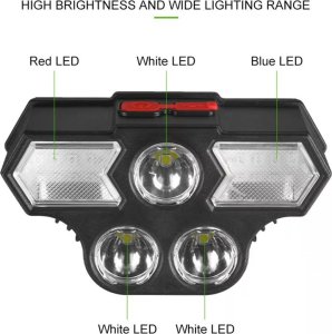 Latarka Tech-Led Latarka czołowa super jasne 3 LED światło ostrzegawcze ładowana z USB Latarka czołowa super jasne 3 LED światło ostrzegawcze ładowana z USB 2
