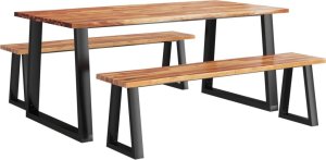 vidaXL 3-cz. zestaw mebli jadalnianych akacja 2