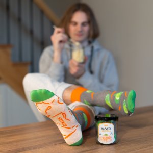 Soxo Skarpetki męskie SOXO kapusta kiszona w słoiku 4045 4