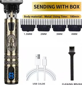 Maszynka do włosów Tech-Led Maszynka trymer barberski do włosów i brody z wyświetlaczem cyfrowym Maszynka trymer barberski do włosów i brody z wyświetlaczem cyfrowym 5