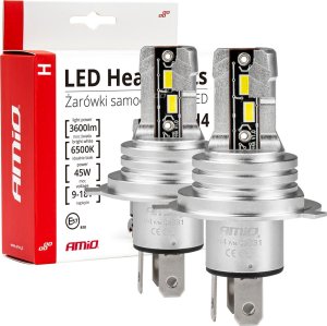 AMiO Żarówki samochodowe led seria h-mini h4/h19 6500k canbus amio-03331 1