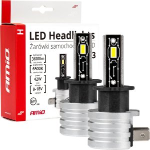 AMiO Żarówki samochodowe led seria h-mini h3 6500k canbus amio-03330 1