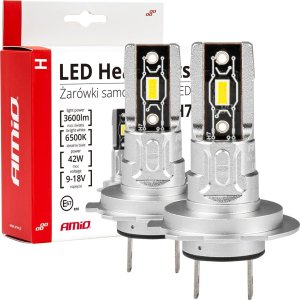 AMiO Żarówki samochodowe led seria h-mini h7 h18 6500k canbus amio-03332 1