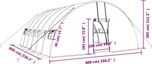 vidaXL Szklarnia ze stalową ramą, biała, 36 m, 6x6x2,85 m 12