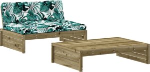 vidaXL 2-cz. zestaw mebli do ogrodu, z poduszkami, impregnowana sosna 2