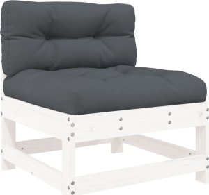 vidaXL 3-cz. zestaw wypoczynkowy do ogrodu, poduszki, biały, drewno 6