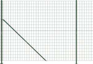 vidaXL Ogrodzenie z siatki, ze stopami słupków, zielone, 2,2x25 m 4