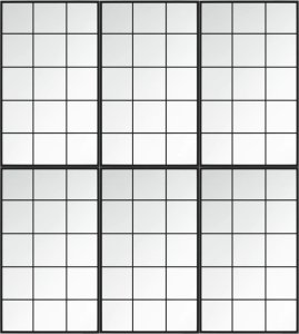 vidaXL Lustra ścienne, 6 szt., czarna rama, 100 x 60 cm, metal 2