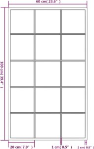 vidaXL Lustra ścienne, 6 szt., czarna rama, 100 x 60 cm, metal 7