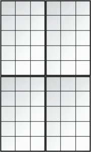 vidaXL Lustra ścienne, 4 szt., czarna rama, 100 x 60 cm, metal 2