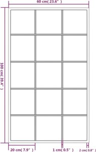 vidaXL Lustra ścienne, 4 szt., czarna rama, 100 x 60 cm, metal 7