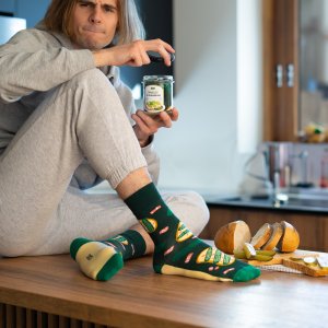 Soxo Kolorowe Męskie Skarpetki SOXO smalec ze skwarkami w słoiku 4045 2