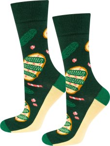 Soxo Kolorowe Męskie Skarpetki SOXO smalec ze skwarkami w słoiku 4045 4