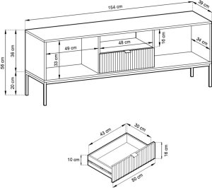 Ravio Stylowa szafka RTV Kioto RTV154 w kolorze białym 5