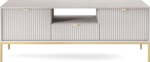 Ravio Stylowa szafka RTV Kioto RTV154 w kolorze szarym i złotymi nóżkami 3