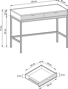 Ravio Toaletka z szufladami Kioto w kolorze czarnym 5