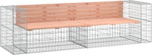 vidaXL Ławka ogrodowa z gabionem, 244x71x65,5 cm, drewno daglezjowe 2
