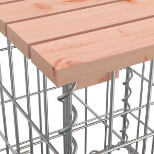 vidaXL Ławka ogrodowa z gabionem, 244x71x65,5 cm, drewno daglezjowe 5