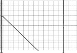 vidaXL Ogrodzenie z siatki, ze stopami słupków, antracytowe, 1,8x25 m 4