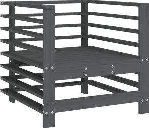 vidaXL Fotele ogrodowe z poduszkami, 2 szt, szare, lite drewno sosnowe 7