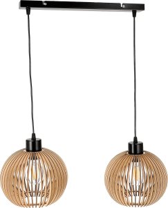 Lampa wisząca Orno ANAFI 2P E27, lampa wisząca, max. 2x60W, czarna, drewno 2