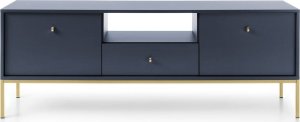 Ravio Szafka RTV Bari RTV154 w kolorze granatowym i złotymi nóżkami 3