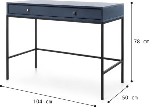 Ravio Stylowa toaletka Bari z dwoma szufladami granatowa 5