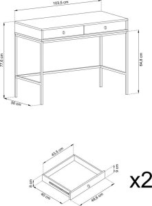 Ravio Stylowa toaletka Bari z dwoma szufladami granatowa 6