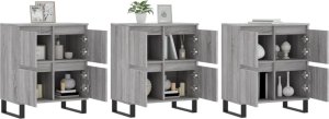 vidaXL Szafki, 3 szt., szary dąb sonoma 3