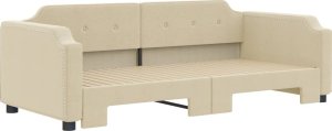 vidaXL Leżanka rozsuwana, kremowa, 80x200 cm, tkanina 3