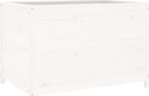vidaXL Podwyższona donica ogrodowa, biała, 119,5x82,5x78 cm, sosna 2