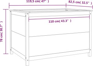 vidaXL Podwyższona donica ogrodowa, biała, 119,5x82,5x78 cm, sosna 9