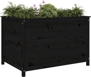 vidaXL Podwyższona donica ogrodowa, czarna, 119,5x82,5x78 cm, sosna 3