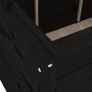 vidaXL Podwyższona donica ogrodowa, czarna, 119,5x82,5x78 cm, sosna 7