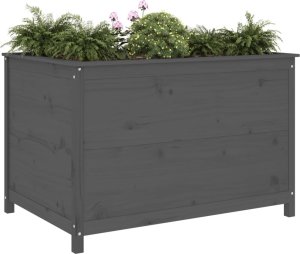 vidaXL Podwyższona donica ogrodowa, szara, 119,5x82,5x78 cm, sosna 3
