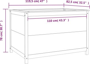 vidaXL Podwyższona donica ogrodowa, szara, 119,5x82,5x78 cm, sosna 9