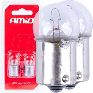 AMiO Żarówki halogenowe r5w ba15s 12v 2szt. blister amio-03349 1