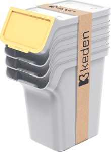 Kosz na śmieci Prosperplast Kosze na śmieci STACKBOX Q SET - popielaty 20l. Keden 3