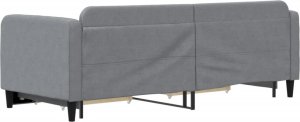 vidaXL Sofa rozsuwana z szufladami, jasnoszara, 80x200 cm, tkanina 5