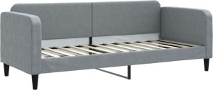 vidaXL Sofa rozsuwana z szufladami, jasnoszara, 80x200 cm, tkanina 6