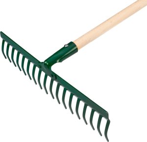 Verto Grabie uniwersalne proste, 18 zębów, głowica nitowana, trzonek drewniany 2