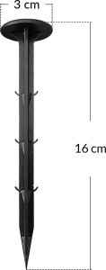 Heckermann Kołki Szpilki Do Agrotkaniny 16Cm Czarne - Paczka 50 Szt 2