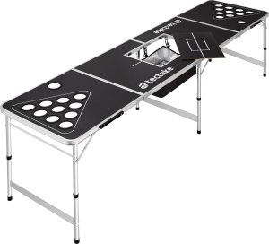 Tectake Stół do ping ponga Beer Ball Blitz z regulowaną wysokością składany - czarny 3