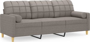 vidaXL 3-osobowa sofa z poduszkami, kolor taupe, 180 cm, tkanina 2