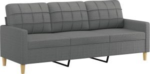 vidaXL 3-osobowa sofa z poduszkami, ciemnoszara, 180 cm, tkanina 4