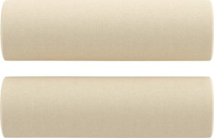 vidaXL 2-cz. komplet wypoczynkowy z poduszkami, kremowy, tkanina 5